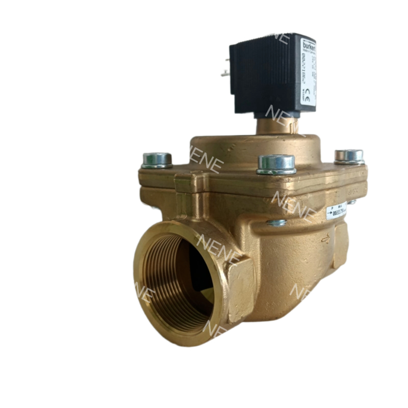 Katup Solenoid Burkert 00221849 6281 G3/4 2/2 Normal Tertutup 13.0 Lubang Aliran NBR Disegel Badan Katup Kuningan AC220V 8W 0.2-16bar -10~+80 ℃
