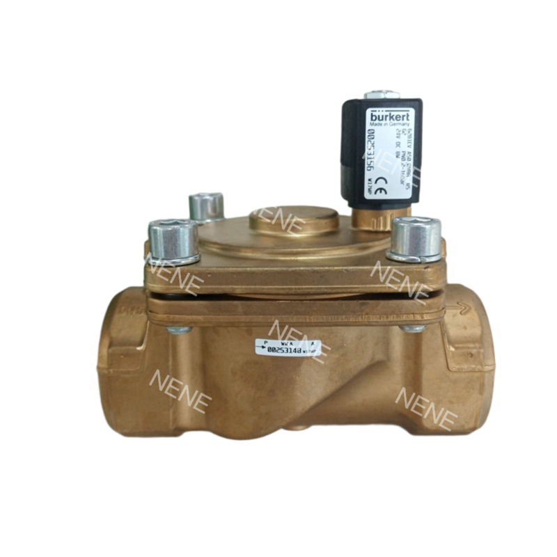 Katup Solenoid Burkert 00221851 6281 G3/4 2/2 Normal Tertutup 20.0 Lubang Aliran NBR Disegel Badan Katup Kuningan AC24V 8W