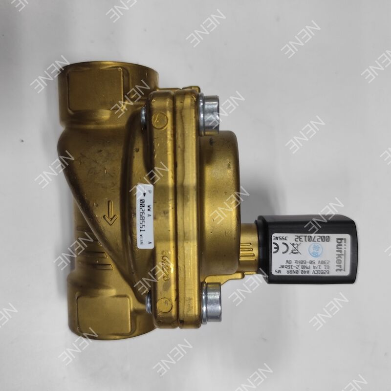 Katup Solenoid Orifice Besar Suhu Tinggi Tipe BURKERT 6281 00221879 G3/4 2/2 NC Badan Kuningan Segel FKM 20.0 Orifice Aliran AC220V 8W 0.2-16bar 0 hingga +120°C