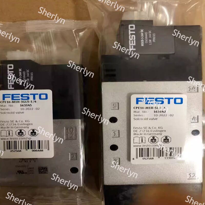 FESTO Air Solenoid Valve CPE18-M1H-3GL-QS-8 163149 3/2, Ditutup, Monostabil
