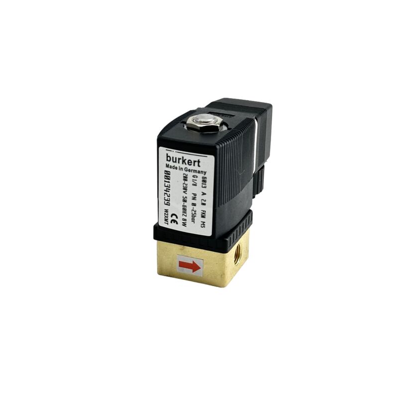 220VAC 8W 0-16bar Solenoid Valve Burkert 00134248, 6013 Direct Acting 2/2 Normal tertutup, G1/8 Thread, 2.5mm Orifice, Brass Body FKM Seal