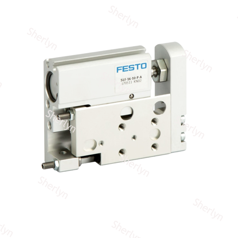 Aktuator Geser Stroke Panjang Bolak Balik Stabil FESTO SLF-10-40-PA 170509 10×40mm Komponen Pneumatik Aluminium Datar Untuk Peralatan Transfer Papan PCB