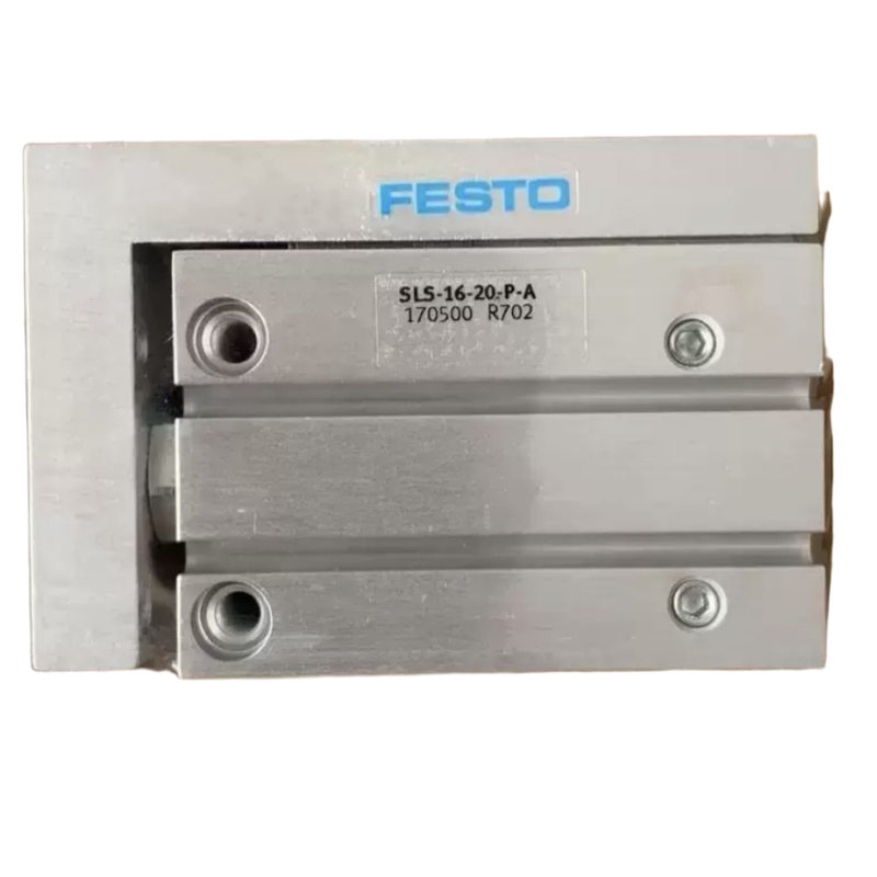Aktuator Pneumatik Linier Kerja Ganda Dengan Bantalan Elastis Seri FESTO SLS Silinder Geser Mini SLS-6-30-PA #170490 6mm Bore 30mm Stroke Panduan Sangkar Bola Presisi Tinggi