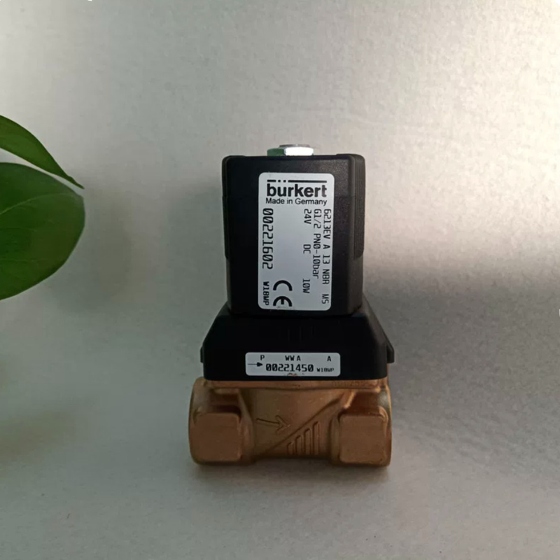 0-10 Bar Resistant Pressure Burkert 00221618 Type 6213 Solenoid Valve, NBR Sealing 13 Orifice G3/4 Thread, Brass Housing DC24V 8W Untuk pipa -10~80°C