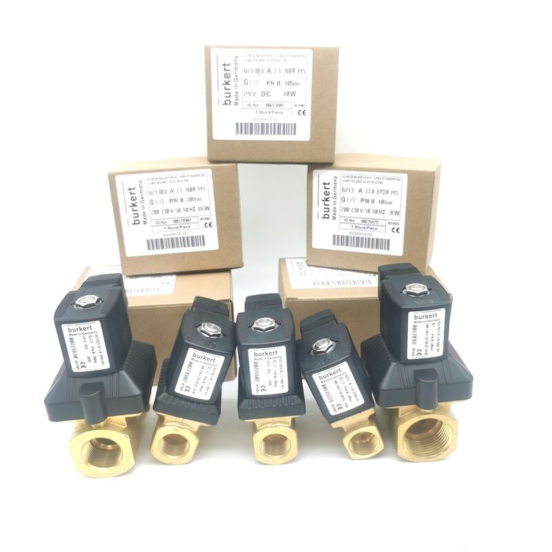 20mm Lubang Aliran Besar NBR Disegel Burkert 6213 Katup Solenoid 00221633, G3/4 Biasanya Tertutup Badan Kuningan 2/2 Arah AC220V 8W, Suhu Kerja -10~80°C 0-10bar