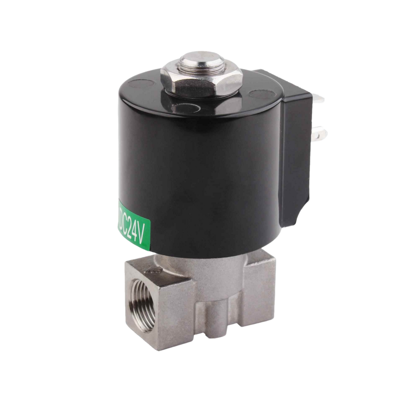 8.7AAS030B Ukuran lubang 3mm Solenoid Valve 2 Way NC Port Ukuran 3/8 1/4 3/8 Baja tahan karat 304 Bahan tubuh