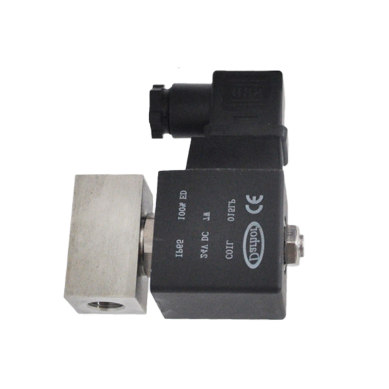 Baja tahan karat 304 Bahan tubuh 1/4 3/8 Ukuran port 2mm Ukuran lubang 2 Way NC SH-020ES Katup air 12VDC