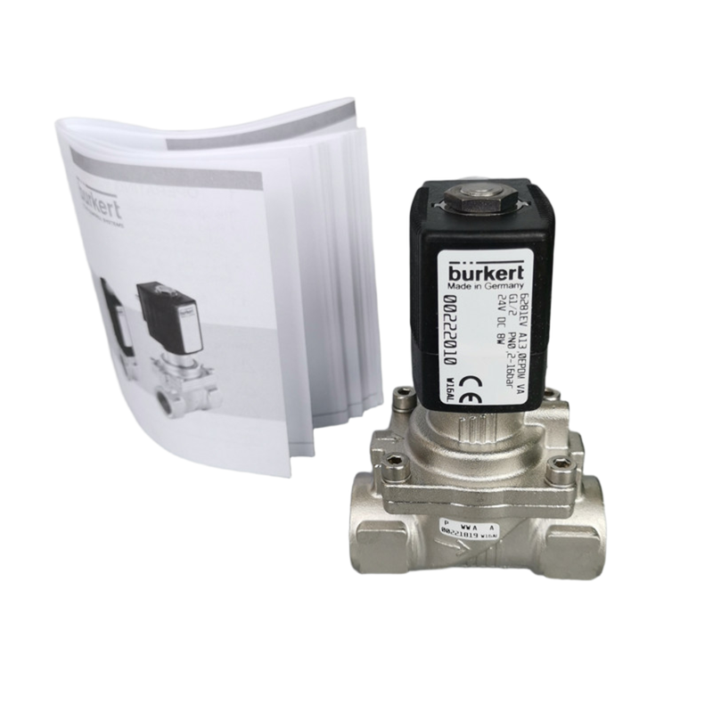 Jangkauan tegangan penuh biasanya terbuka stainless steel Solenoid Valve Replacement Assembly Untuk Burkert 00228393 00228394 00228395 G1 Sambungan FKM tahan panas