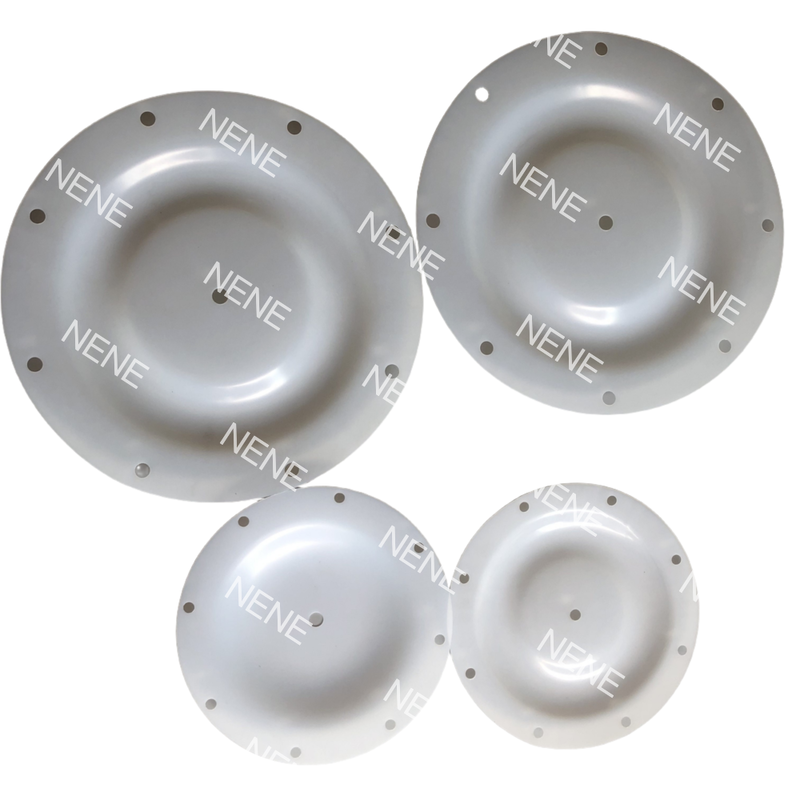QBY80 QBY100 Diafragma 450MM Diameter Luar 8 Lubang Membran Aliran Besar Putih Untuk Pompa Cairan Korosif
