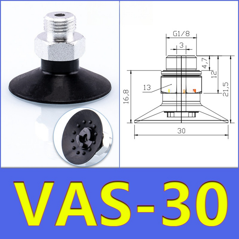 FESTO VAS30 Suction Pad Pneumatik Diameter 30Mm Silikon Multi Warna Karet Nitril Tahan Aus Untuk Transfer Material Robot