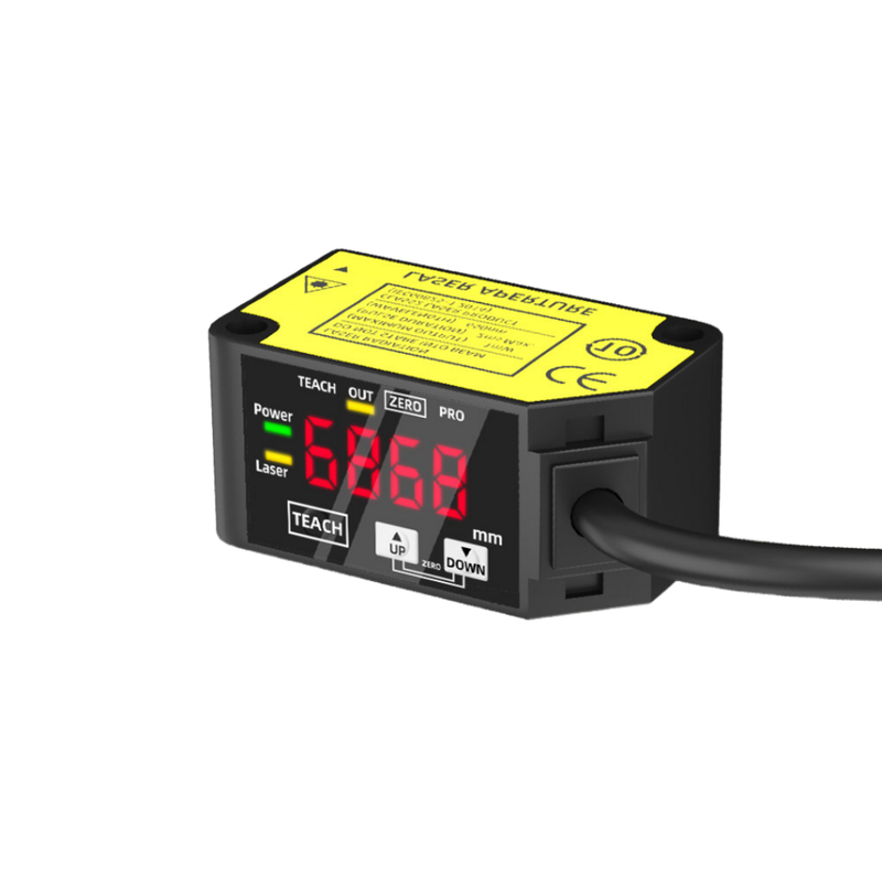Sensor Jarak Laser HG-C1400 Jarak Referensi 400Mm Rentang Pengukuran ±200Mm Pengulangan 800Um IP67 12-24V DC NPN PNP Output Analog 0-5V 4-20Ma