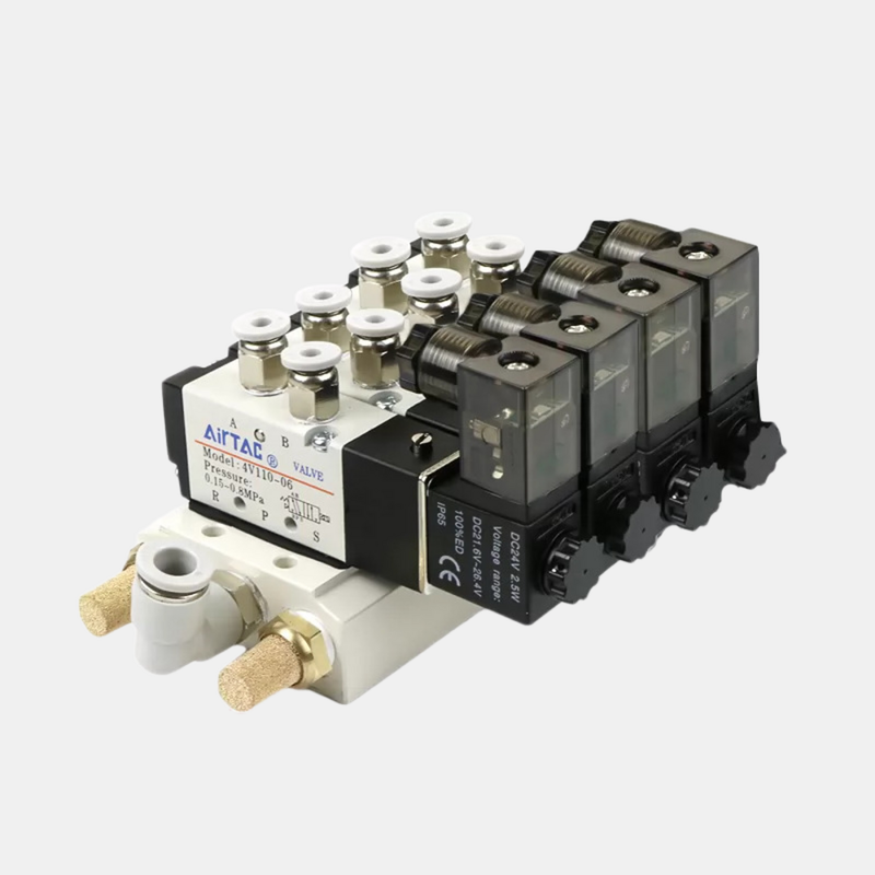 Kit Manifold Katup Solenoid Multi Stasiun Airtac 4V310-08 Grup Katup Terintegrasi 2 / 3 / 4 / 5 / 6 Posisi Internal Untuk Sirkuit Pneumatik Multi Saluran