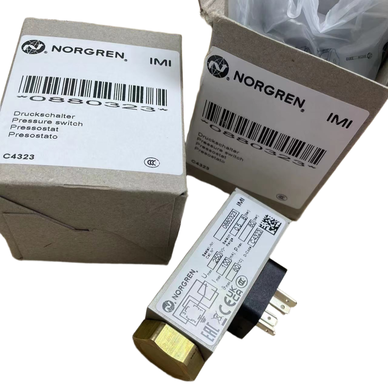 Sakelar Tekanan Ulir G1/4 0,5-8 bar NORGREN 0880323 Monitor Tekanan untuk Pipa Fluida Mesin Perkakas