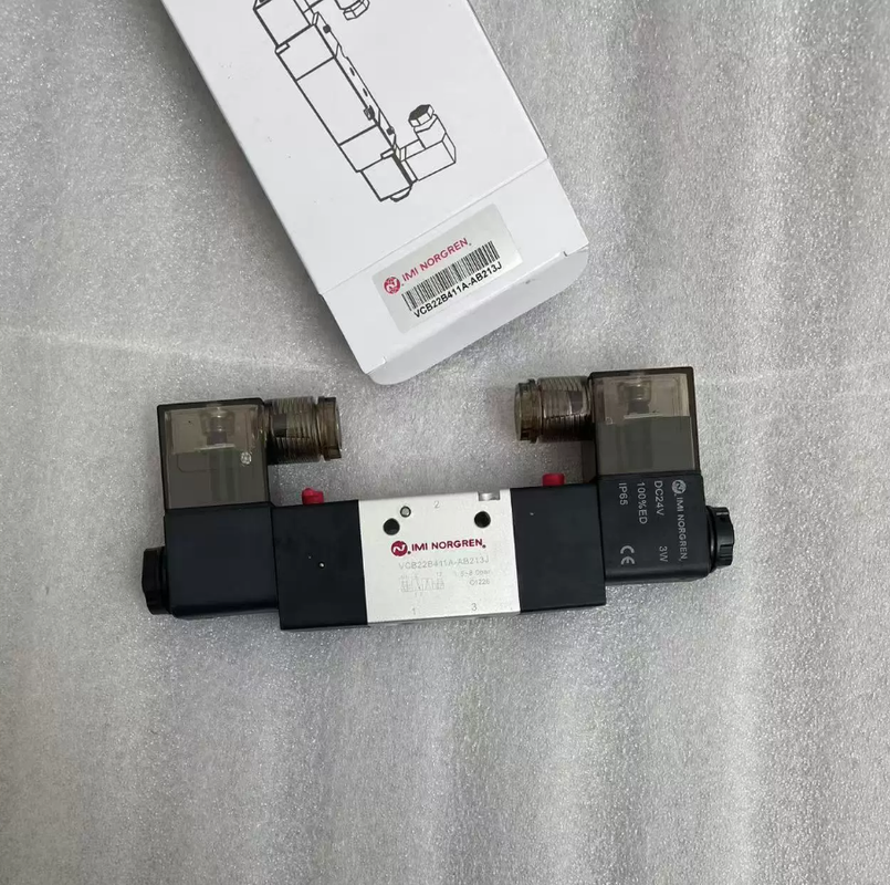 Tipe Spool Katup Arah Pneumatik VCB22B411A-AB213J Norgren G1/4 24VDC, Katup Cadangan untuk Mesin Pengemas