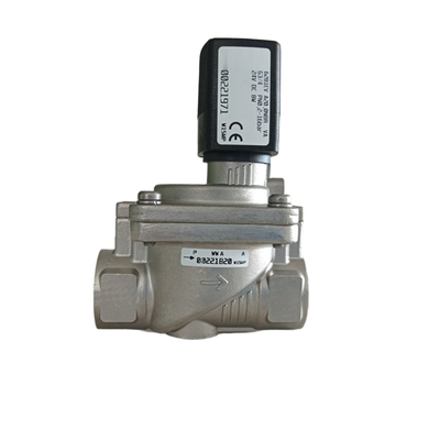 Katup Solenoid Tahan Suhu Tinggi Tipe Burkert 6281 00221989 00221990 00221991 Ulir Betina G1/2 2/2 NC Badan Baja Tahan Karat Segel FKM Lubang Alir 13.0 Kumparan 8W DC24V AC24V AC220V