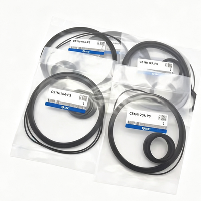 Kit Servis Silinder Pneumatik SMC CS1-200A-PS / CS2-200A-PS Komponen Penyegelan Berukuran Tepat Memperbaiki Kebocoran Udara Batang dan Piston untuk Perawatan Silinder Tabung Baja